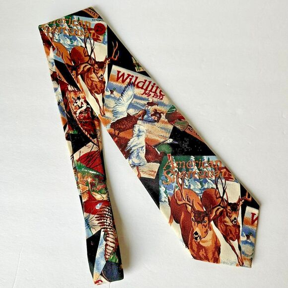 Wildlife Tie American Sportsman Tie Beans McGee Necktie Deer Tie Hunting Tie - Picture 1 of 4